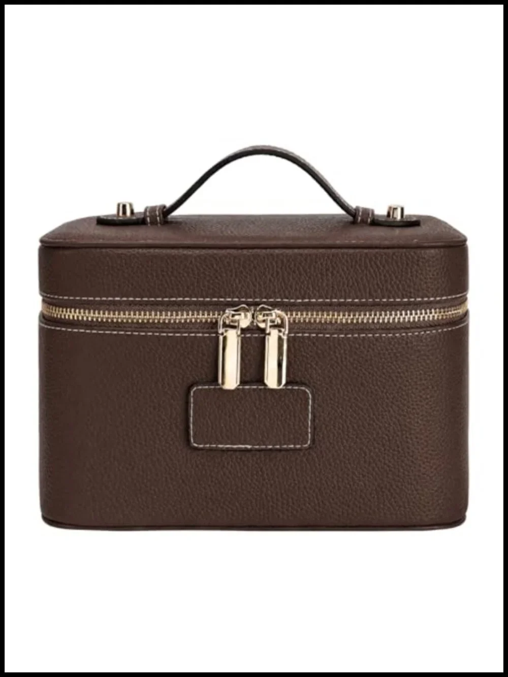 Leather Makeup Case with Removable Divider, Waterproof Travel Toiletry Organizer